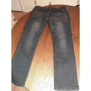 38" Waist California Vintage Straight Black Denim Blue Jeans